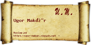 Ugor Makár névjegykártya